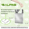 Alpine Industries Sanitary Napkin Receptacle, Stainless Steel 451-SSB